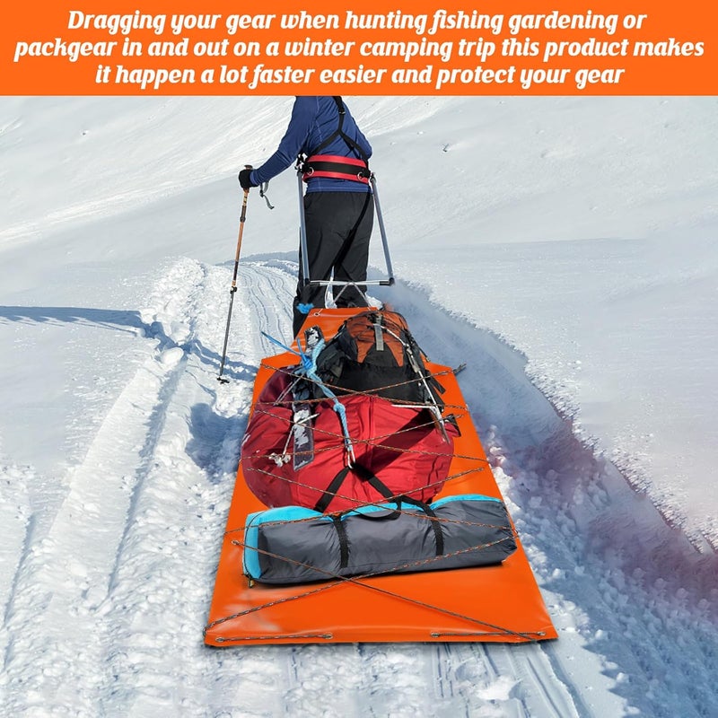DIFEDO Deer Drag Sleds All-Purpose Utility Sled for Effortless Hauling of Ice Fishing Supplies, Firewood, Duck Hunting Gear, Fishing Equipment, and More - Image 5